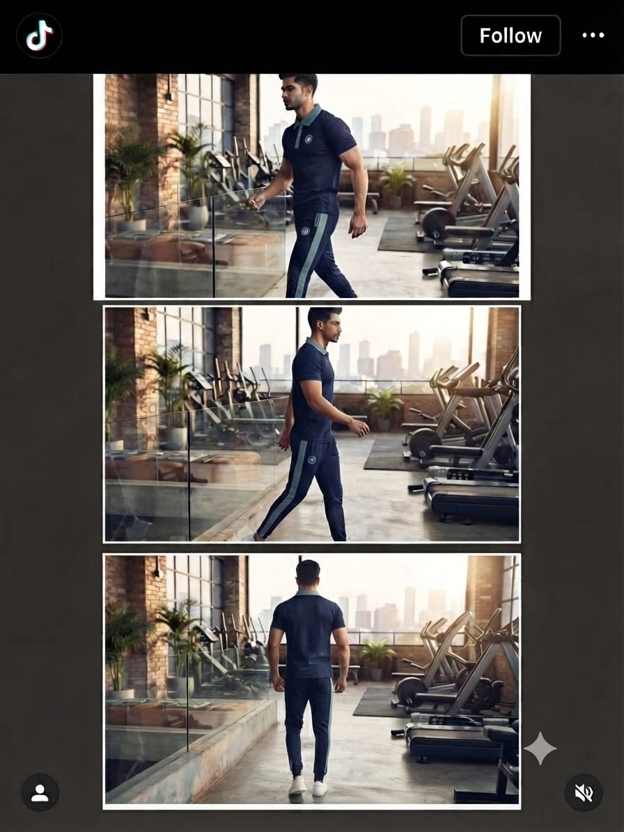 Premium Men's "Design IB" Navy Blue & Grey Dry-Fit Tracksuit Set