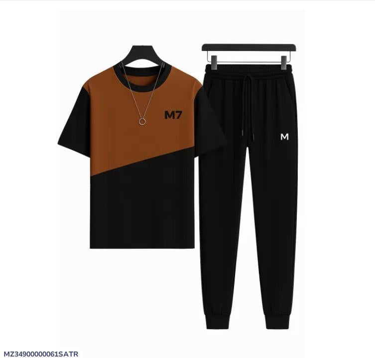 Men's Premium Brown & Black Block Printed Polyester Tracksuit Combo
Stylish 2-Piece Round Neck M7 Activewear Sports Gym & Casual Set