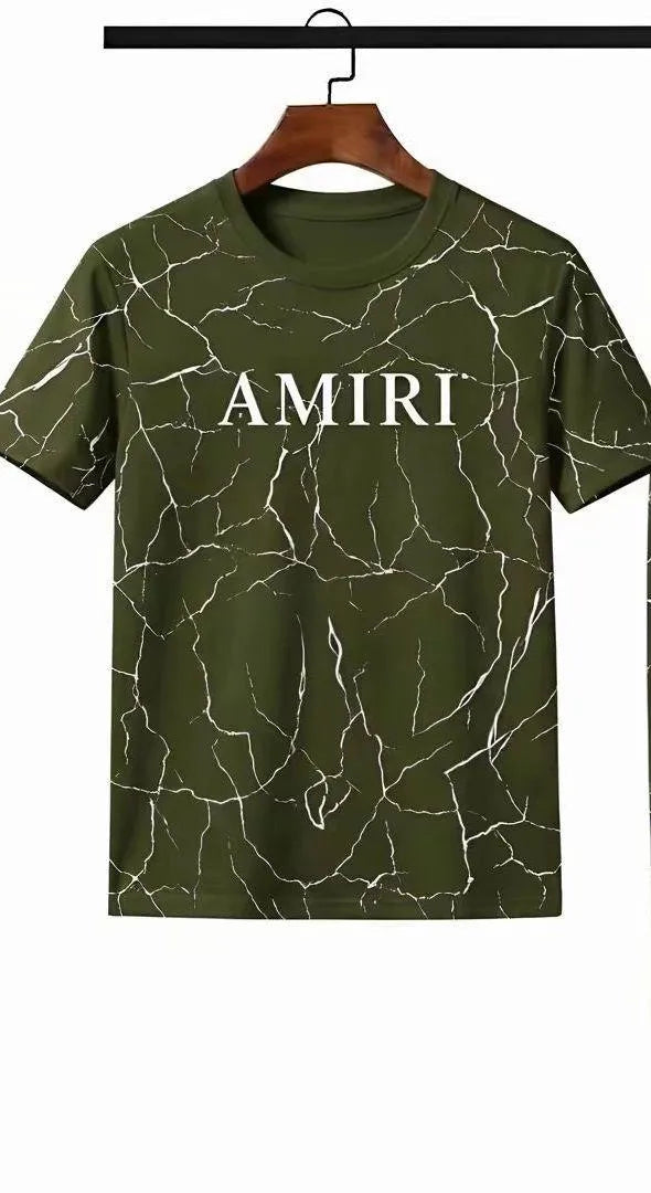 Men's Premium Micro Interlock Printed T-Shirt & Jogger Tracksuit Set