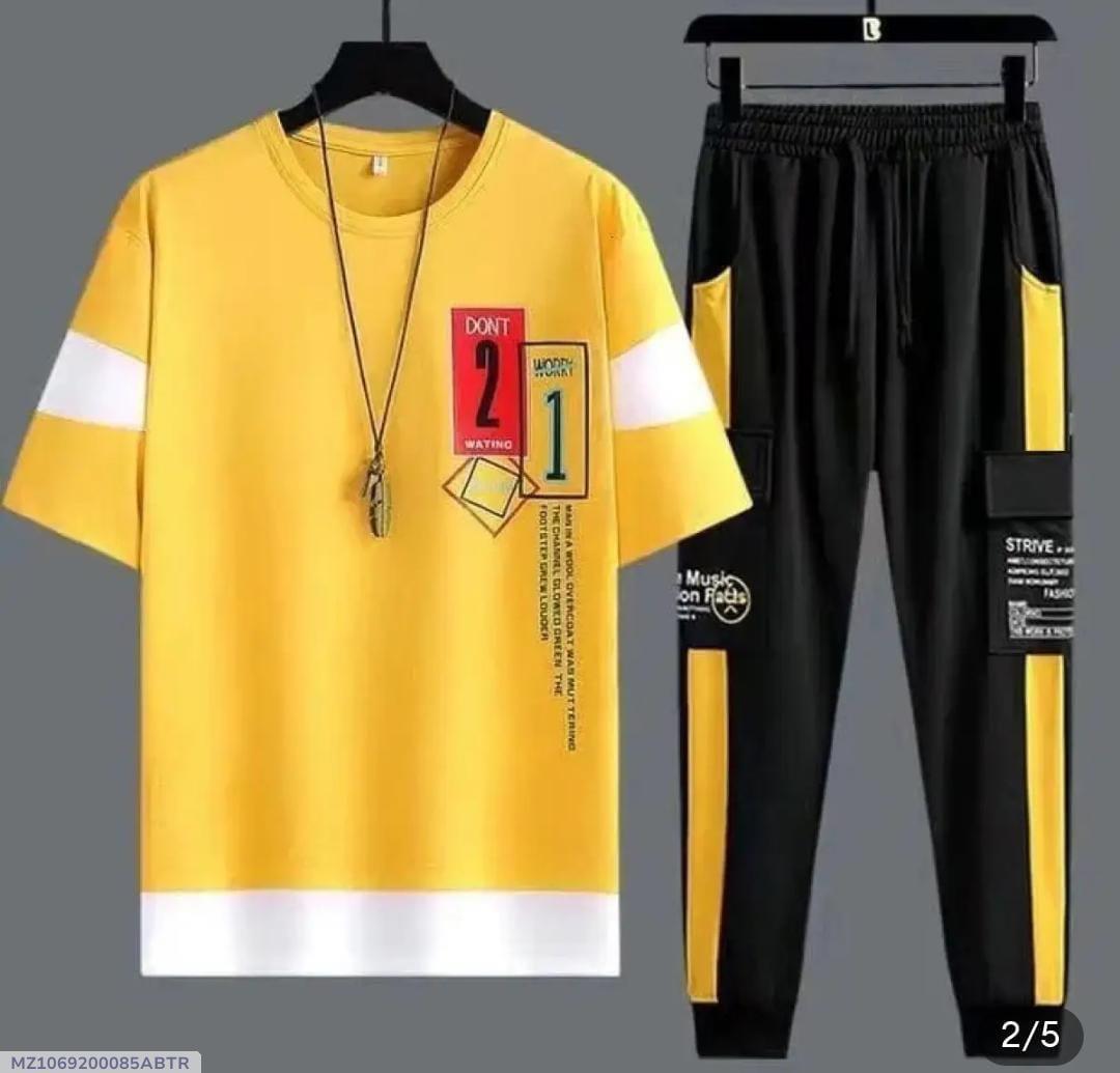 Men's Premium Yellow Graphic Printed Tracksuit Combo
Stylish 2-Piece Round Neck Sports & Casual Gym Wear
