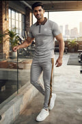 Premium Men's "Design IB" Half-Sleeve Dry-Fit Tracksuit Set