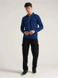 Men's Premium Blue Half-Zipper Dri-Fit Tracksuit Combo
Stylish 2-Piece High Neck Collar Shirt & Cargo Jogger Set