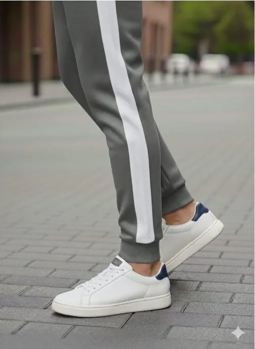 Men's Premium Dri-Fit Colorblock Grey Round Neck Tracksuit Set
