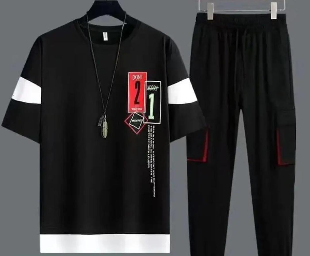 Men's Premium Black Graphic Printed Tracksuit Combo
Stylish 2-Piece Round Neck Sports & Casual Gym Wear