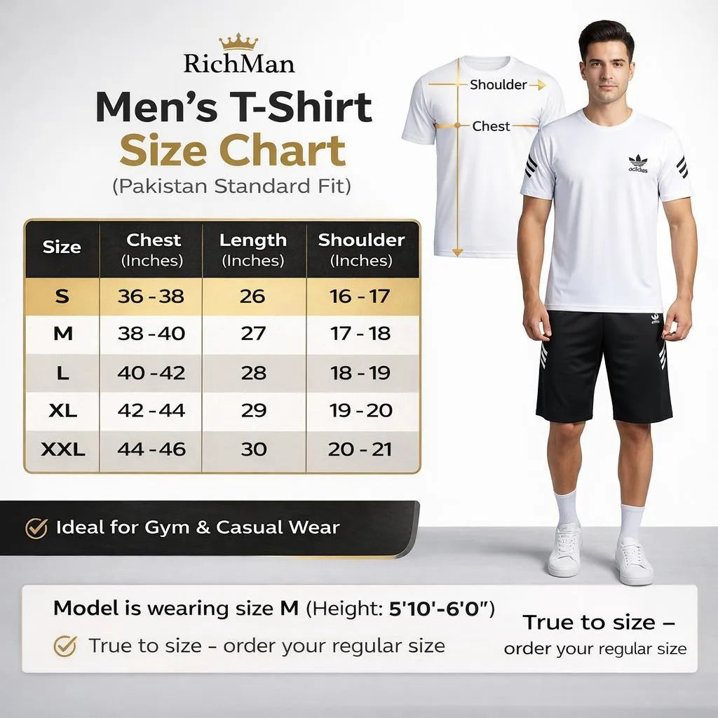 Men's Premium Adidas Printed T-Shirt & Shorts Summer Set - RichMan Edition