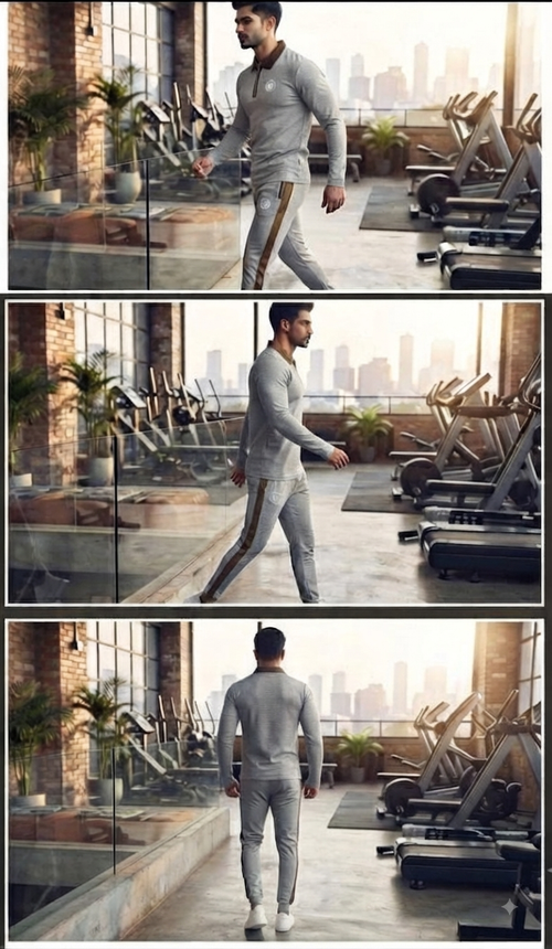DESIGN IB Premium Dry Fit Tracksuit - Grey Brown | Polo Collar | M-3XL