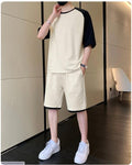 Men's Premium Raglan Cotton T-Shirt & Shorts Tracksuit - 2 Pcs Set