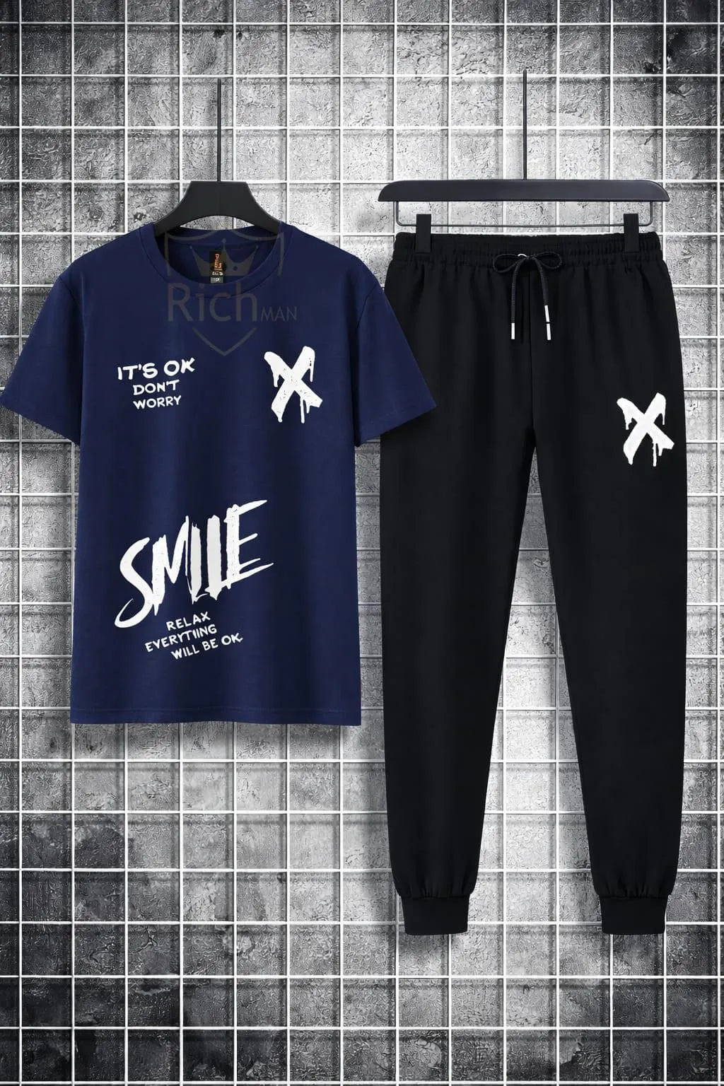 RichMan Premium Summer Shorts Set with Detailed Shirt Size Chart