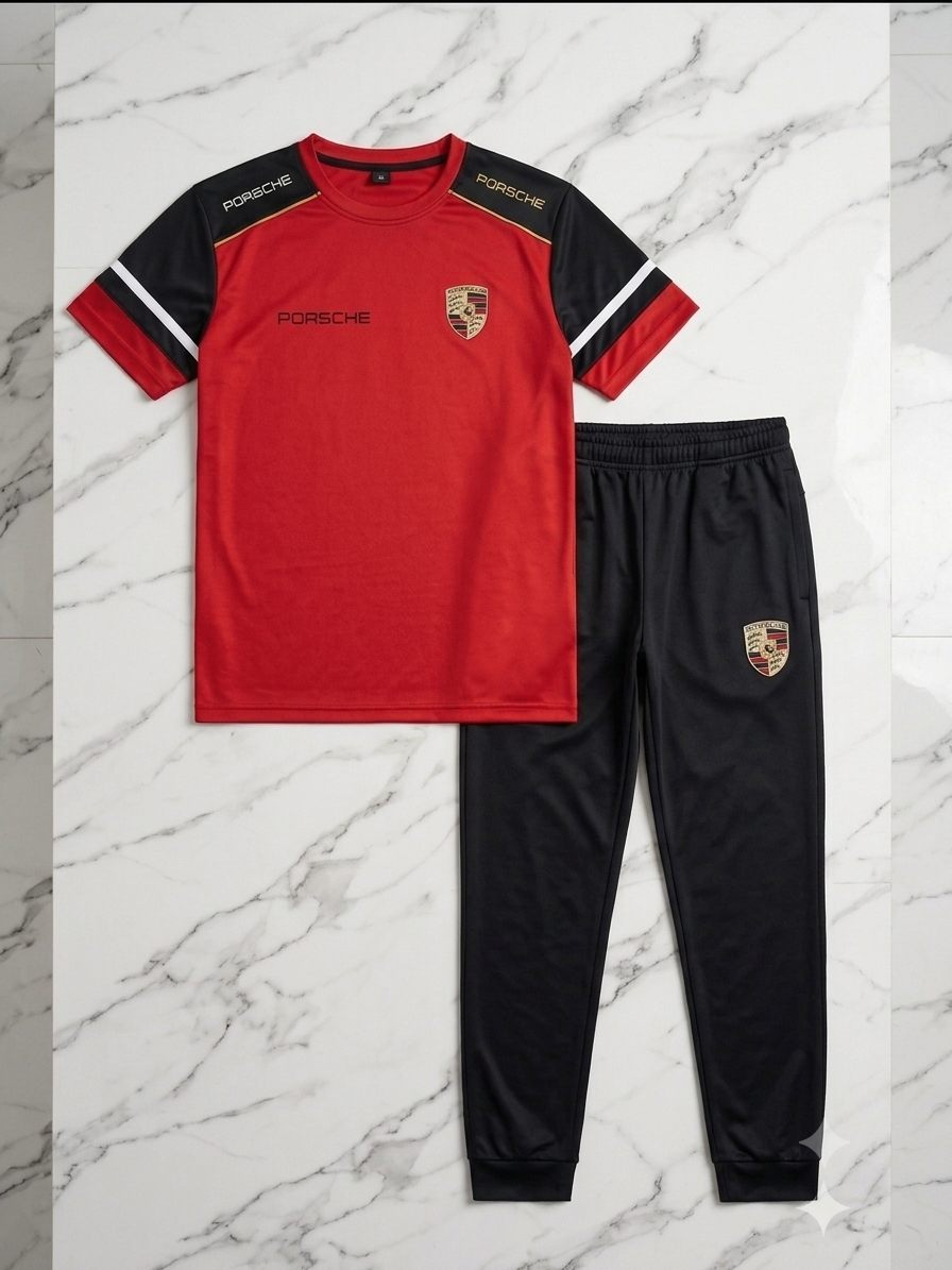 Premium Porsche Dry-Fit Tracksuit Set – Sleek Athletic Wear