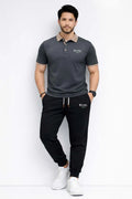 Men's Premium Milano Italia Printed Polyester Polo Tracksuit Combo
Stylish 2-Piece Contrast Collar Shirt  Trouser Set
