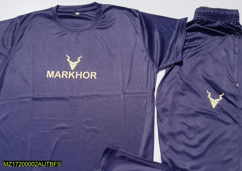 Men's Premium Micro Interlock Markhor Printed T-Shirt & Tracksuit Set